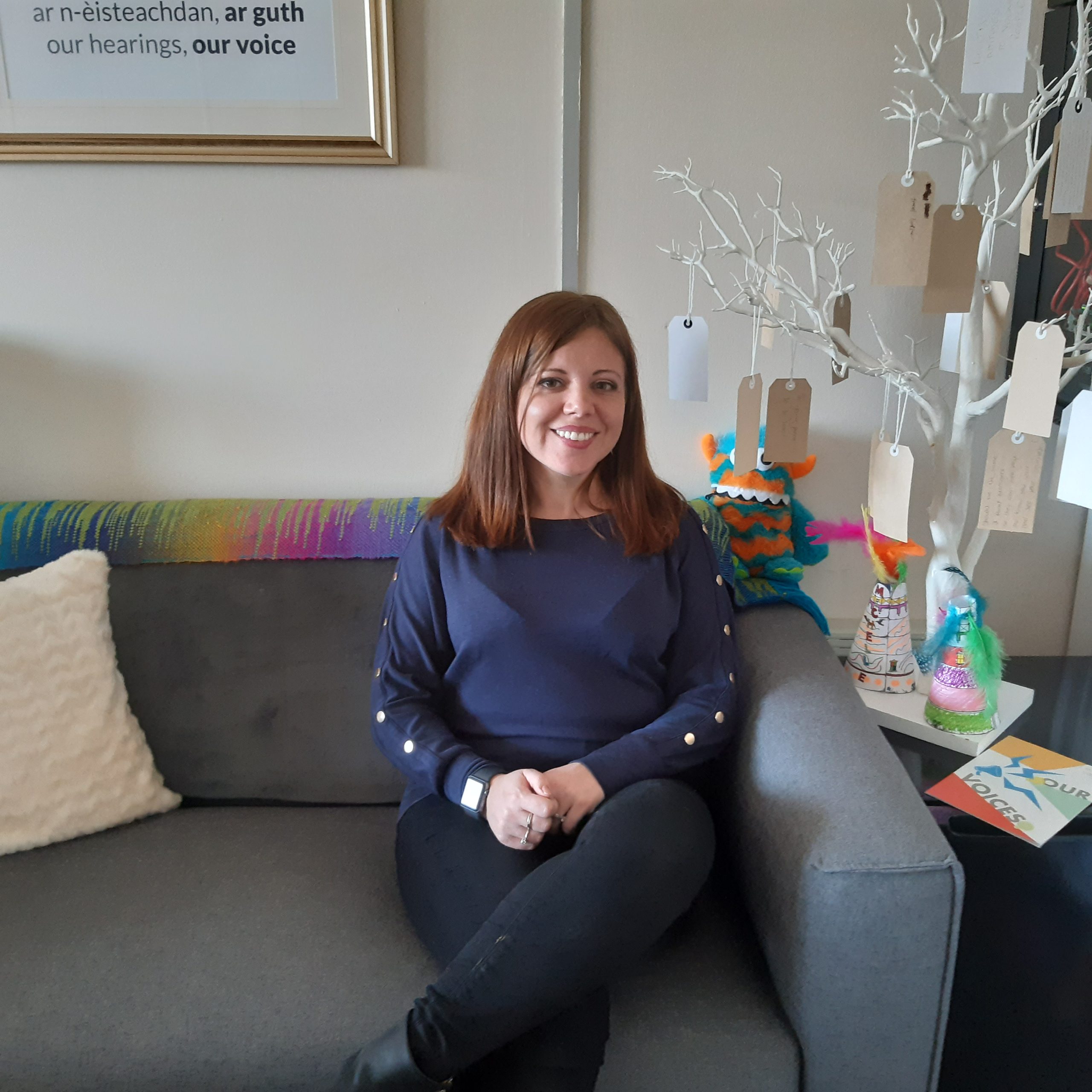 Amy on sofa